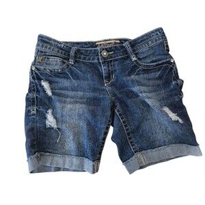 Wallflower Authentic quality denim junior's size 5 shorts blue 8" inseam